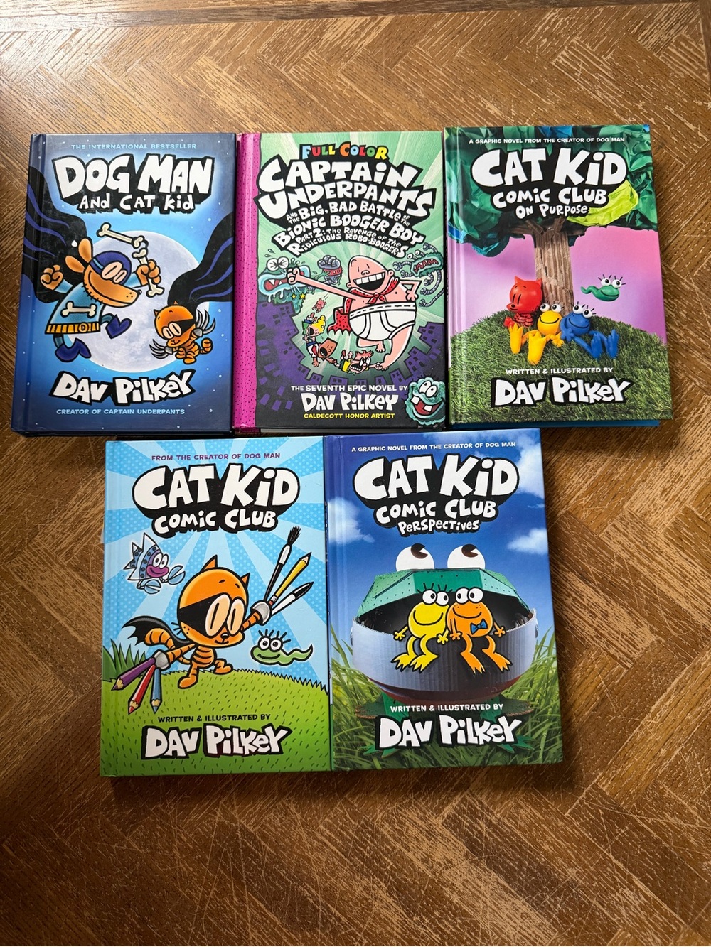 Cat Kid, Captain Underpants, and Dog Man Books